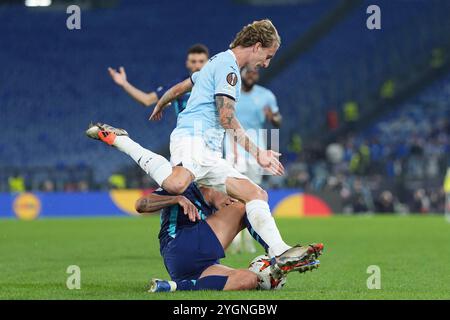 Roma, Italien. November 2024. Lazios Nicolo Rovella während der UEFA Europa League Einzelgruppe zwischen Lazio und Porto im Olympiastadion in Rom, Italien - Donnerstag, 7. November 2024 - Sport Soccer (Foto: Alfredo Falcone/LaPresse) Credit: LaPresse/Alamy Live News Stockfoto