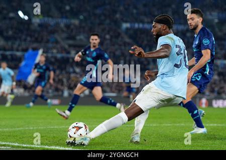 Roma, Italien. November 2024. Lazios Nuno Tavares während der UEFA Europa League Einzelgruppe zwischen Lazio und Porto im Olympiastadion in Rom, Italien - Donnerstag, 7. November 2024 - Sport Soccer (Foto: Alfredo Falcone/LaPresse) Credit: LaPresse/Alamy Live News Stockfoto