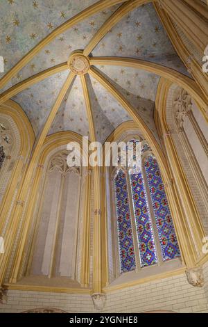 Perpignan, Frankreich - 24. August 2024: Innenkapelle im Palast der Könige von Mallorca, Perpignan, Frankreich Stockfoto