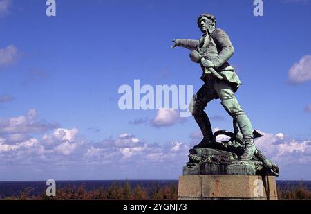 Statue des Korsars Robert Surcouf, St. Malo, Bretagne, Frankreich Stockfoto