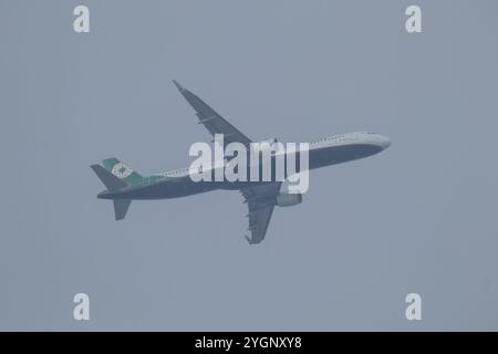 Chiangmai, Thailand - 16. Juli 2024: B-16219 Airbus A321 von EvaAir. Fahren Sie vom Flughafen Chiangmai nach taipei Taiwan. Stockfoto