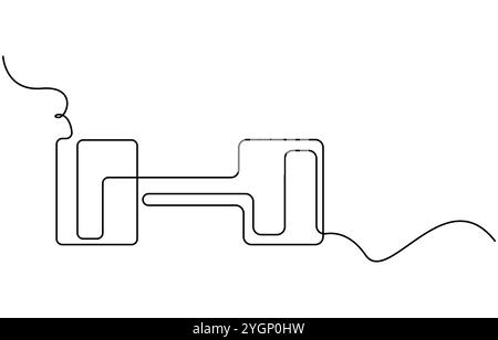 Barbel in einer kontinuierlichen einzeiligen Kunst Zeichenart Gym Fitness Sport Konzept Vektor Illustration, Sport Kurzhantel eine Linie Kunst. Durchgehende Linie Stock Vektor