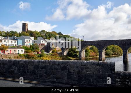 Brücke über den newport oder Blackoak River, newport, County Mayo, republik irland Stockfoto