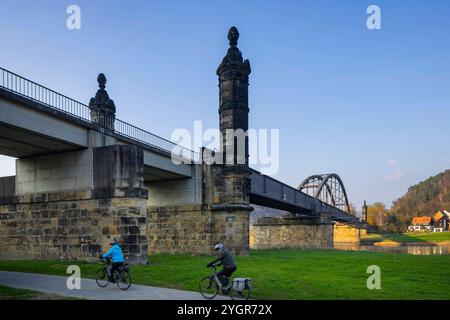 Carolabrücke Bad Schandau die Carolabrücke ist eine 187 m lange Eisenbahnbrücke, die zwischen Bad Schandau und Rathmannsdorf bei Stromkilometer 11,86 die Elbe überspannt. Bad Schandau Sachsen Deutschland *** Carola-Brücke Bad Schandau die Carola-Brücke ist eine 187 m lange Eisenbahnbrücke, die die Elbe zwischen Bad Schandau und Rathmannsdorf am Flusskilometer 11,86 Bad Schandau Sachsen Deutschland Bad Schamdau24 00129 überspannt Stockfoto