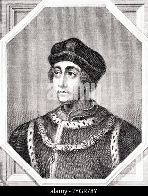 König Heinrich VI. Von England (1421–1471), aus einem Kupferstich um 1803. Stockfoto