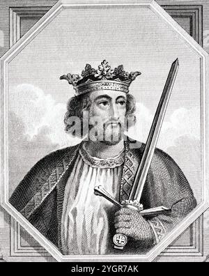 König Eduard I. von England (1239–1307), aus einem Kupferstich um 1804. Stockfoto