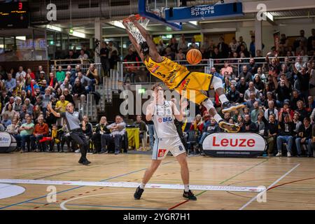 #, GER, Bozic Estriche Ritter Kirchheim vs. Eisbaeren Bremerhaven, BARMER 2. Basketball-Bundesliga, 8. Spieltag, Saison 2024/2025, 08.11.2024, Foto: Eibner-Pressefoto/Nina Sander Stockfoto