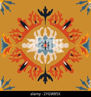 Wunderschöne und farbenfrohe Mandala-Kunst für Wanddekoration, Aufkleber und Dekoration Stock Vektor