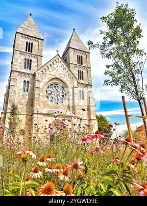 Die historische Kirche am Lehelplatz (Ter) im Zentrum von Budapest Stockfoto