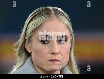 Manchester, Großbritannien. November 2024. Der ehemalige Fußball Steph Houghton spricht mit Sky Sports vor dem Barclays Women's Super League Match Manchester City Women vs Tottenham Hotspur's Women im Etihad Stadium, Manchester, Vereinigtes Königreich, 8. November 2024 (Foto: Cody Froggatt/News Images) in Manchester, Vereinigtes Königreich am 11. August 2024. (Foto: Cody Froggatt/News Images/SIPA USA) Credit: SIPA USA/Alamy Live News Stockfoto