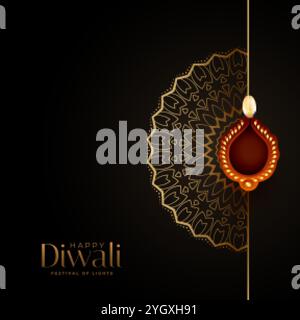 Kreative diya Draufsicht festival Karte Design Stock Vektor