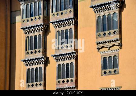 Außenansicht des Hotels Taj Tashi in Norzin, Thimphu, Bhutan Stockfoto