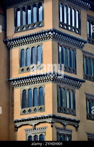 Außenansicht des Hotels Taj Tashi in Norzin, Thimphu, Bhutan Stockfoto