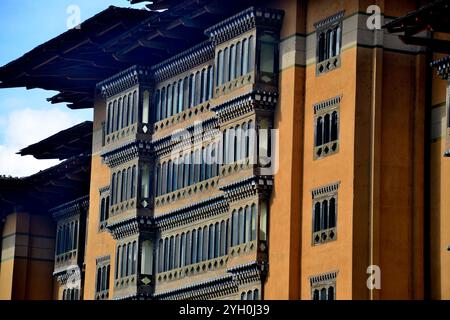 Außenansicht des Hotels Taj Tashi in Norzin, Thimphu, Bhutan Stockfoto