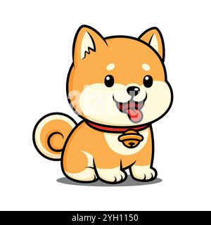 Niedliche Shiba Inu Dog Cartoon Figur Stock Vektor