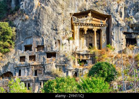 Das Grab von Amyntas (die lykischen Felsengräber), Fethiye, Türkei Stockfoto