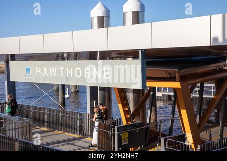 Brisbane, Queensland. Oktober 2024. Hawthorne Fähranlegestelle. Quelle: Richard Milnes/Alamy Stockfoto