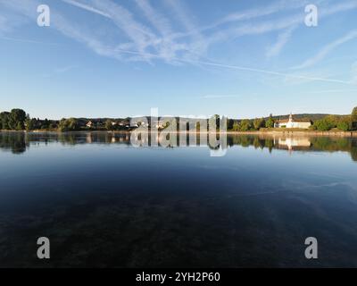 Rheingebiet in Europa STEIN AM RHEIN in DER SCHWEIZ in Schaffhausen, klarer blauer Himmel an 2018 warmen sonnigen Sommertagen am August. Stockfoto