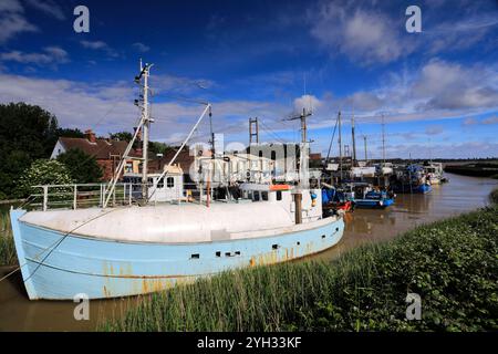 Boote im Barton Haven Water, Barton-upon-Humber Village, East Riding of Yorkshire, England; Großbritannien Stockfoto