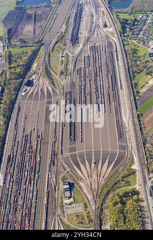 Rangierbahnhof Maschen, Luftaufnahme, Niedersachsen, Deutschland, Europa Stockfoto