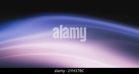 Rosa violett leuchtender, körniger Farbverlauf abstrakte Welle auf schwarzem Hintergrund, Rauschstruktureffekt, breites Bannerdesign Stockfoto