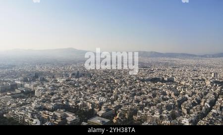 Athen Stadtlandschaft aus der Vogelperspektive Skyline der Stadt Stockfoto