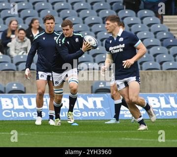 Scottish Gas Murrayfield. Edinburgh Schottland Großbritannien 9. November 24 HERBSTTESTS 2024/25 Schottlands Teamlauf, Medienzugriff auf Trainingssitzung vor dem Spiel gegen Südafrika Scott Cummings - Glasgow Warriors Credit: eric mccowat/Alamy Live News Stockfoto