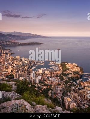 Monaco von der Tete de Chien Stockfoto