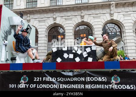 Geflügel, City of London, Vereinigtes Königreich. 9. November 2024. Die historische Lord Mayor’s Show ist über 800 Jahre alt und besteht heute aus Tausenden von Teilnehmern, die von Guildhall nach Westminster reisen. Royal Engineers Bombenbeseitigungsteam, Sprengstoffverordnungs- und Suchregiment. Quelle: Avpics/Alamy Live News Stockfoto