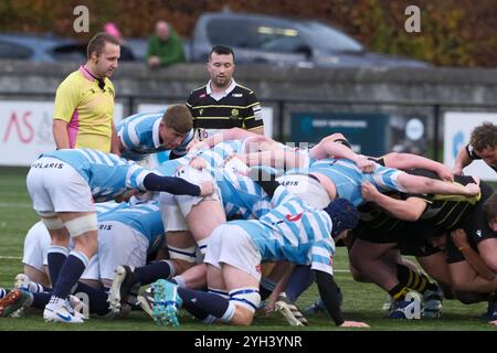 Melrose, Großbritannien. November 2024. Samstag, 9. November 2024 Arnold Clark Premiership (Herren) Melrose Rugby vs Edinburgh Academical FC First Half ( Credit: Rob Gray/Alamy Live News) Stockfoto