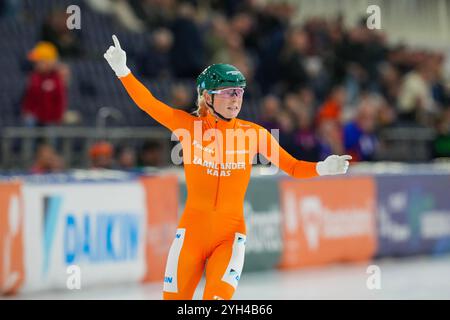 Heerenveen, Niederlande. November 2024. HEERENVEEN, NIEDERLANDE - 9. NOVEMBER: Marijke Groenewoud tritt am 9. November 2024 beim Speed Skating WCQT in Heerenveen, Niederlande an (Foto: Douwe Bijlsma/Orange Pictures) Credit: Orange Pics BV/Alamy Live News Stockfoto