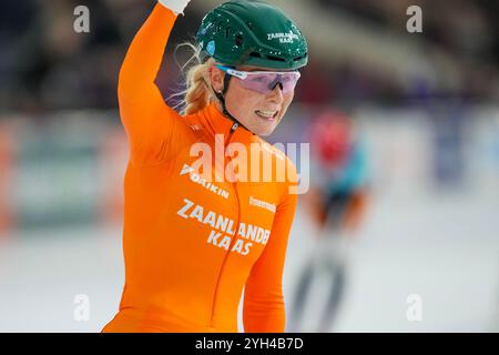 Heerenveen, Niederlande. November 2024. HEERENVEEN, NIEDERLANDE - 9. NOVEMBER: Marijke Groenewoud tritt am 9. November 2024 beim Speed Skating WCQT in Heerenveen, Niederlande an (Foto: Douwe Bijlsma/Orange Pictures) Credit: Orange Pics BV/Alamy Live News Stockfoto