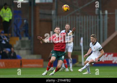 Birkenhead, Großbritannien. November 2024. Bryn Morris aus Newport County in Aktion. EFL Skybet Football League Two Match, Tranmere Rovers gegen Newport County, Prenton Park, Birkenhead, Wirral am Samstag, den 9. November 2024. Dieses Bild darf nur für redaktionelle Zwecke verwendet werden. Nur redaktionelle Verwendung, .PIC von Chris Stading/ Credit: Andrew Orchard Sportfotografie/Alamy Live News Stockfoto