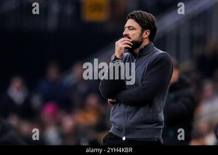 Wolverhampton, Großbritannien. November 2024. WOLVERHAMPTON, ENGLAND – 9. NOVEMBER: Der Cheftrainer von Southampton FC, Russell Martin, blickt am 9. November 2024 in Wolverhampton in Molineux auf das Premier League-Spiel zwischen Wolverhampton Wanderers FC und Southampton FC. (Foto: Rene Nijhuis/MB Media) Credit: MB Media Solutions/Alamy Live News Stockfoto