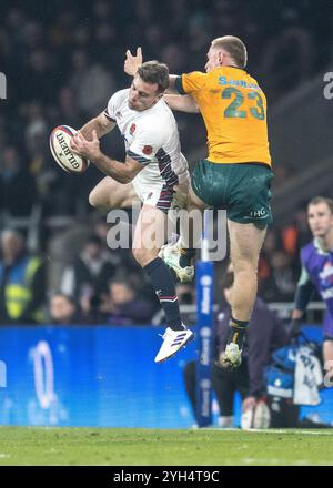 Twickenham, Großbritannien. November 2024. Während des internationalen Freundschaftsspiels zwischen England und Australien am 9. November 2024 im Twickenham Stadium in Twickenham, Vereinigtes Königreich. Foto von Steve Ball. Nur redaktionelle Verwendung, Lizenz für kommerzielle Nutzung erforderlich. Keine Verwendung bei Wetten, Spielen oder Publikationen eines einzelnen Clubs/einer Liga/eines Spielers. Quelle: UK Sports Pics Ltd/Alamy Live News Stockfoto