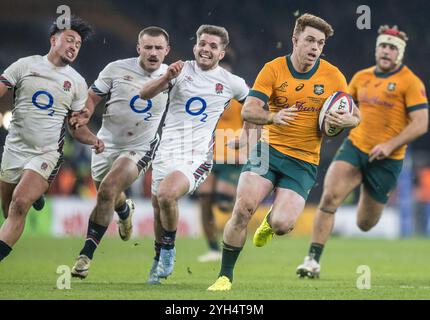 Twickenham, Großbritannien. November 2024. Während des internationalen Freundschaftsspiels zwischen England und Australien am 9. November 2024 im Twickenham Stadium in Twickenham, Vereinigtes Königreich. Foto von Steve Ball. Nur redaktionelle Verwendung, Lizenz für kommerzielle Nutzung erforderlich. Keine Verwendung bei Wetten, Spielen oder Publikationen eines einzelnen Clubs/einer Liga/eines Spielers. Quelle: UK Sports Pics Ltd/Alamy Live News Stockfoto