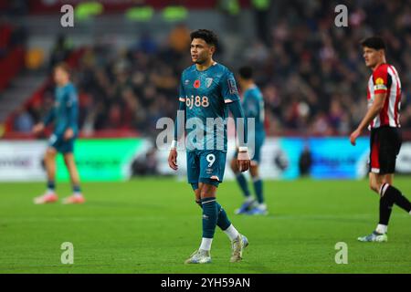 Brentford, London, Großbritannien. November 2024; Gtech Community Stadium, Brentford, London, England; Premier League Football, Brentford gegen Bournemouth; Evanilson vom AFC Bournemouth Credit: Action Plus Sports Images/Alamy Live News Stockfoto