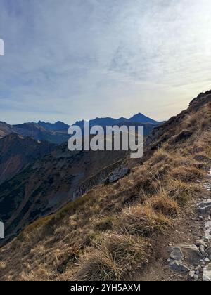 Kopa Kondracka auf 2005 m Höhe in der Tatra, Polen, bietet atemberaubende Bergblicke und zerklüftete Landschaften Stockfoto