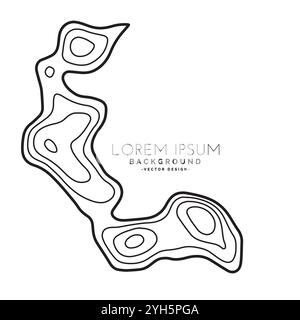 Topografische Karte Kontur Höhe Hintergrund Vektor Illustration Stock Vektor