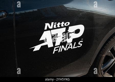 Nitto ATP Finals, auf dem Höhepunkt der Tennissaison, treten die besten Spieler der Welt in atemberaubenden Spielen an. Sport und starke Emotionen Stockfoto