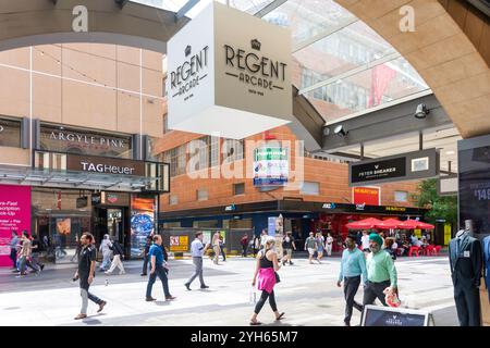 Eintritt zur historischen Regent Arcade, Rundle Mall, Adelaide, South Australia, Australien Stockfoto