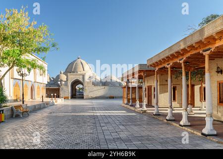 Fantastischer Blick auf das historische Zentrum von Buchara, Usbekistan Stockfoto