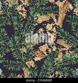 Aquarell Silvester Illustration handgezeichnete Elemente Stockfoto