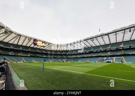 Allgemeine Ansicht des Allianz Stadions, Heimstadion Englands vor dem Rugby-union-Spiel der Autumn Nations Series 2024 zwischen England und Australien am 9. November 2024 im Allianz Stadium in Twickenham, England Stockfoto