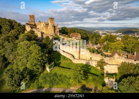 Burg Rötteln die Ruine der Burg Rötteln aus der Luft gesehen, Lörrach, Baden-Württemberg, Deutschland Luftaufnahme der Ruine der Burg Rötteln, Lörrach, Ba Stockfoto