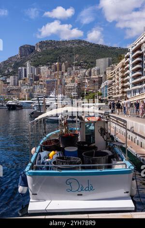 Fischerboot im Hafen von Monaco, Monte Carlo, Monaco, Südfrankreich, französische Riviera, Europa Stockfoto