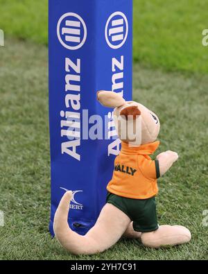 London, Großbritannien. November 2024. Australisches Maskottchen WALLY während der Autumn Nations Series Between England gegen Australien (Wallabies) im Allianz Stadion, Twickenham, London am 9. November 2024 Credit: Action Foto Sport/Alamy Live News Stockfoto