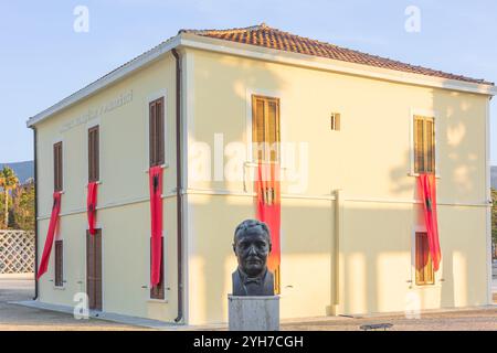 Nationalmuseum für Unabhängigkeit in Vlore Albanien. Das Unabhängigkeitsmuseum in Vlore. Balkan. Das 1936 gegründete National Independence Museum befindet sich in Loc Stockfoto