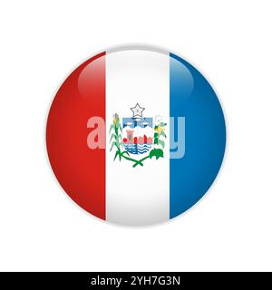 Flagge Bandeira de Alagoas auf Knopf Stock Vektor