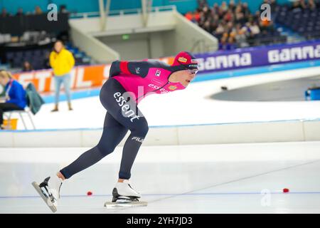 Heerenveen, Niederlande. November 2024. HEERENVEEN, NIEDERLANDE - 10. NOVEMBER: Teilnahme auf 10000 m während des Speed Skating WCQT am 10. November 2024 in Heerenveen, Niederlande (Foto: Douwe Bijlsma/Orange Pictures) Credit: Orange Pics BV/Alamy Live News Stockfoto